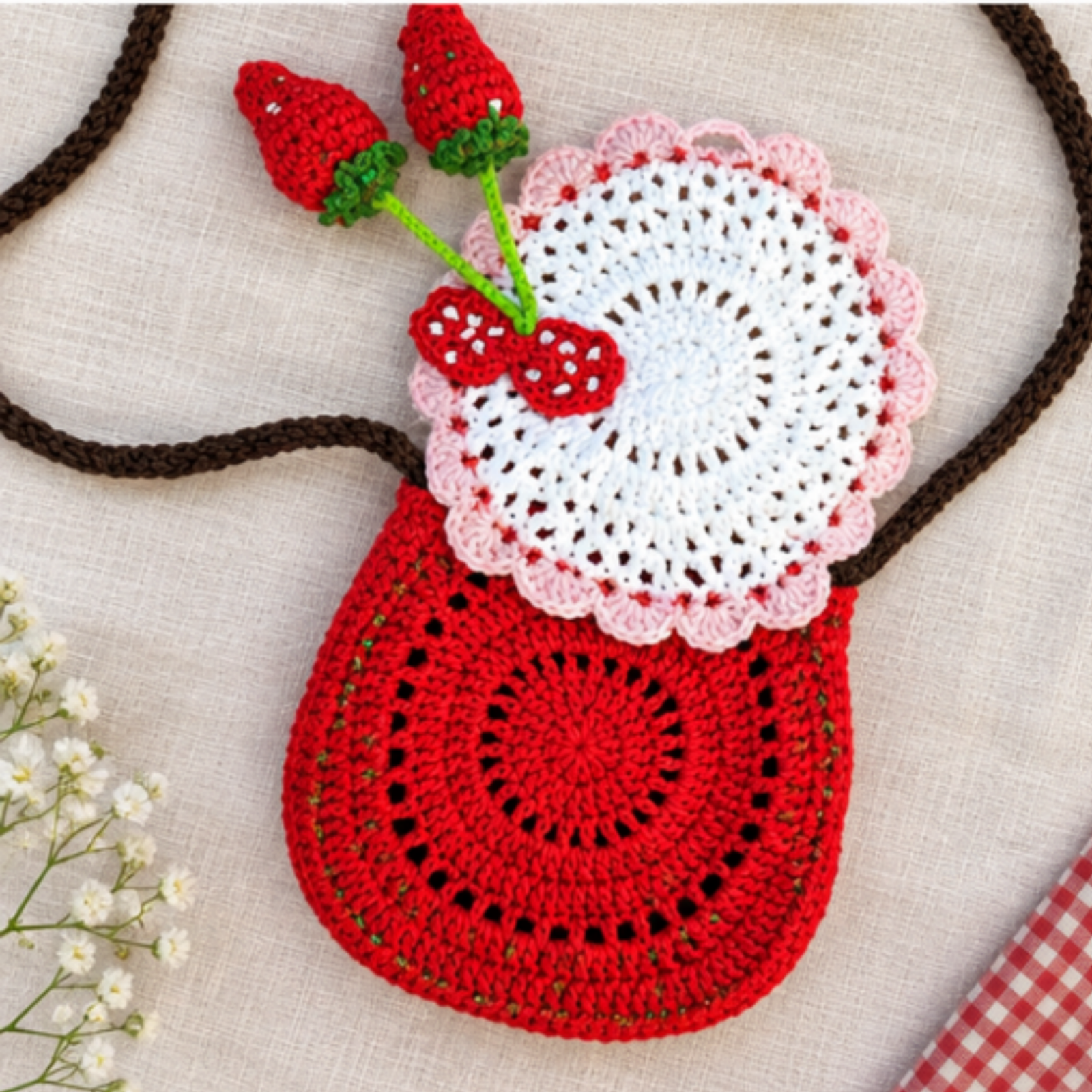 Crochet Strawberry Purse Pattern - Image 3