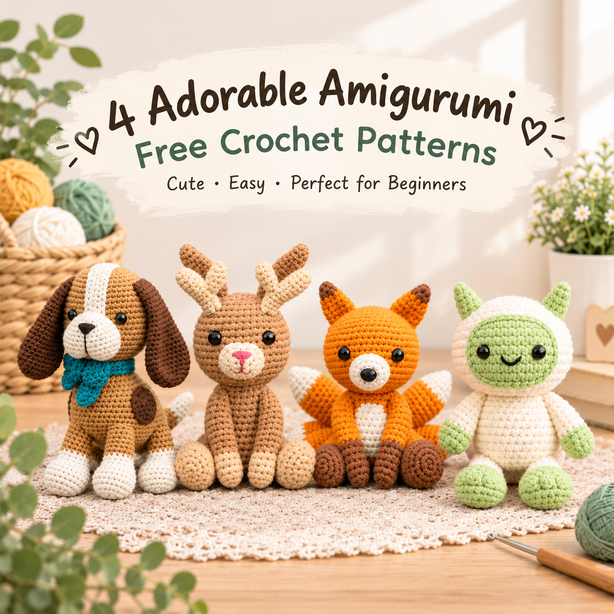 4 Must-Make Plushies: Exploring the Charming Animals Amigurumi Bundle