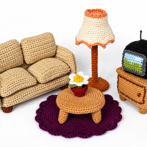 Crochet Pattern: Miniature Living Room Set