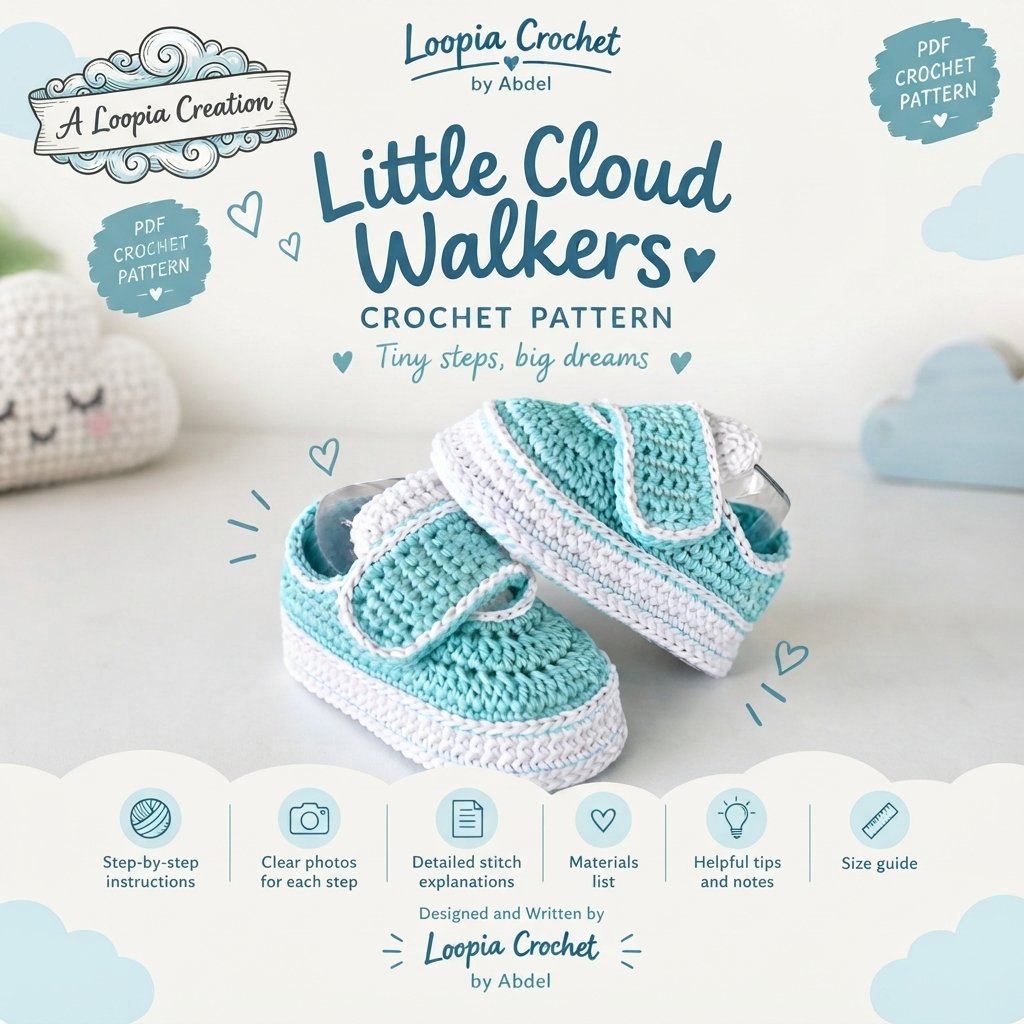 Little Cloud Walkers Baby Sneaker Crochet Pattern